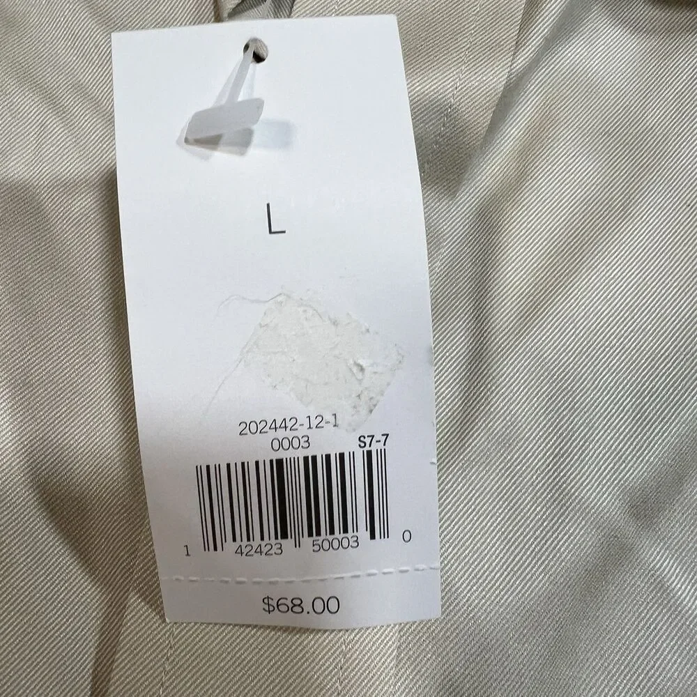 NWT Banana Republic Mens Dress Shirt Large L Beige Ivory Long Sleeve MSRP \$68